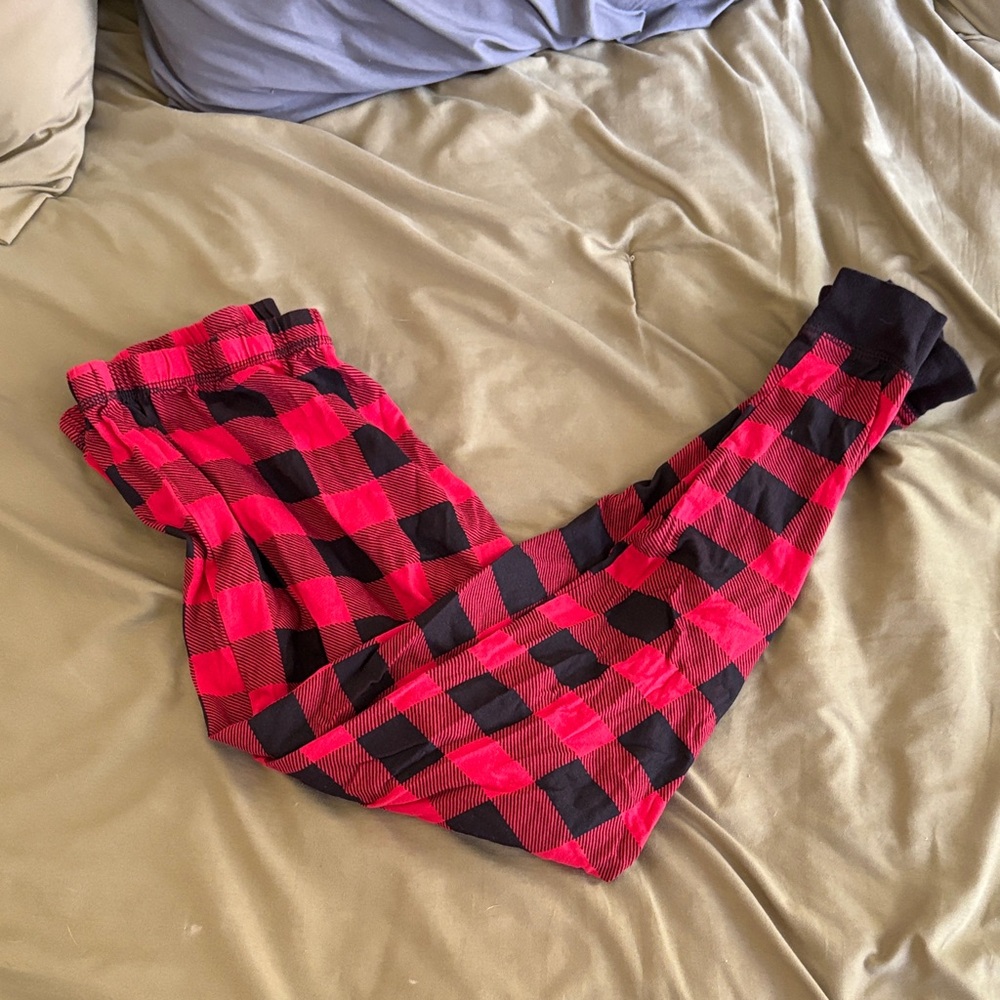 Red and Black Plaid Pajama Pants
